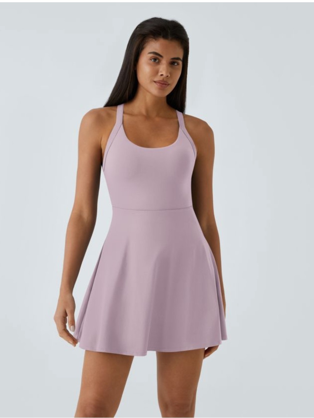 Halara Airy Backless Twisted Flare Low Support Dance Active Dress Medium Purple